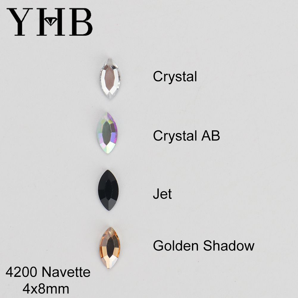 Platinum 8280 - كريستالات YHB اللامعة، أحجار الراين المسطحة